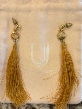 Uncommon James Golden Mustard Tassel Drop Earrings